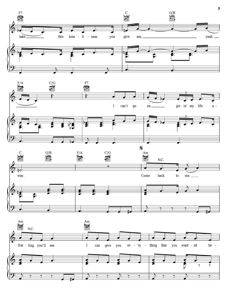 Every Little Bit Hurts Every Little Bit Hurts Piano, Vocal, Guitar scores gallery preview page 3