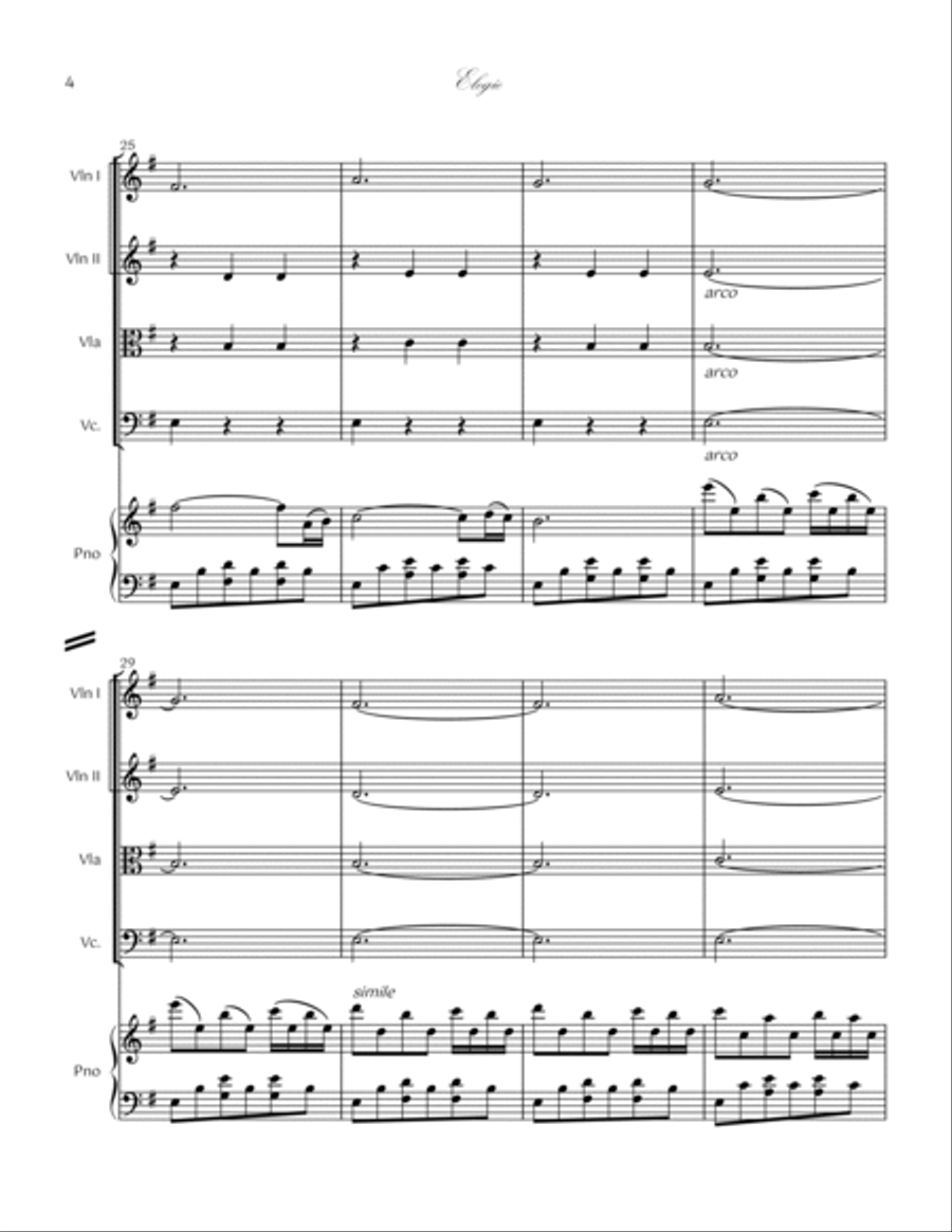 14. Elegie Piano Quintet 14. Elegie Piano Quintet Piano Quintet scores gallery preview page 4