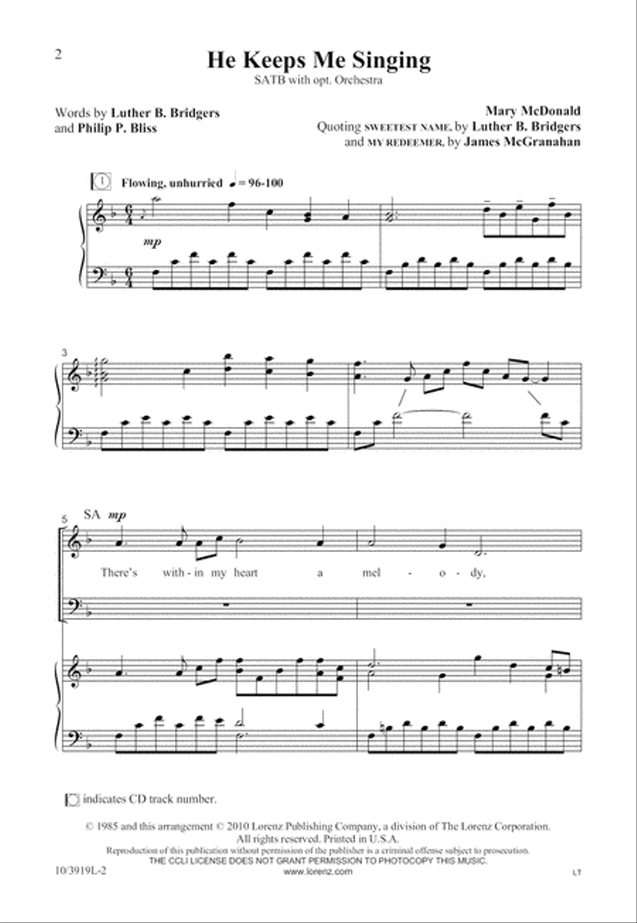 He Keeps Me Singing 4-Part scores gallery preview page 3