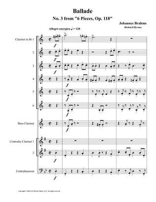 Ballade, Op. 118 (Clarinet Choir + Contrabassoon)