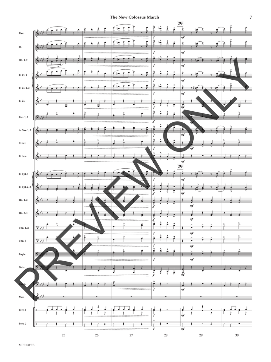 The New Colossus March Concert Band scores gallery preview page 8
