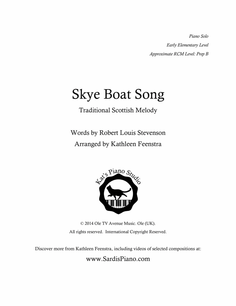 Skye Boat Song Easy Piano scores gallery preview page 1