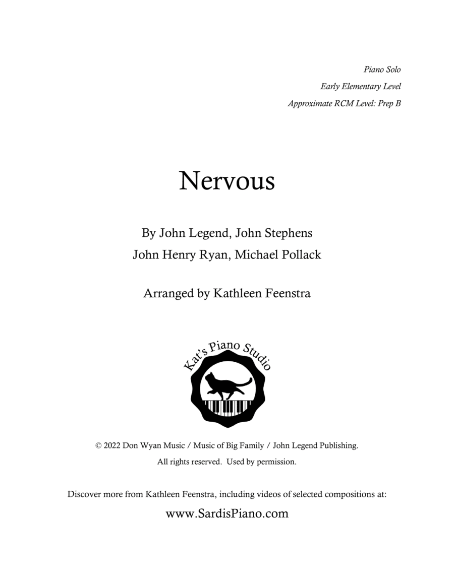 Nervous Piano Method scores gallery preview page 1