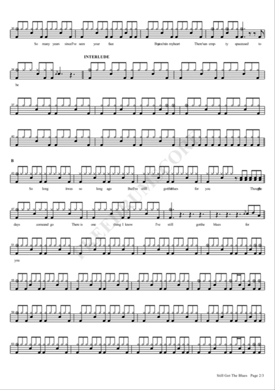 Still Got The Blues Drum Set scores gallery preview page 2