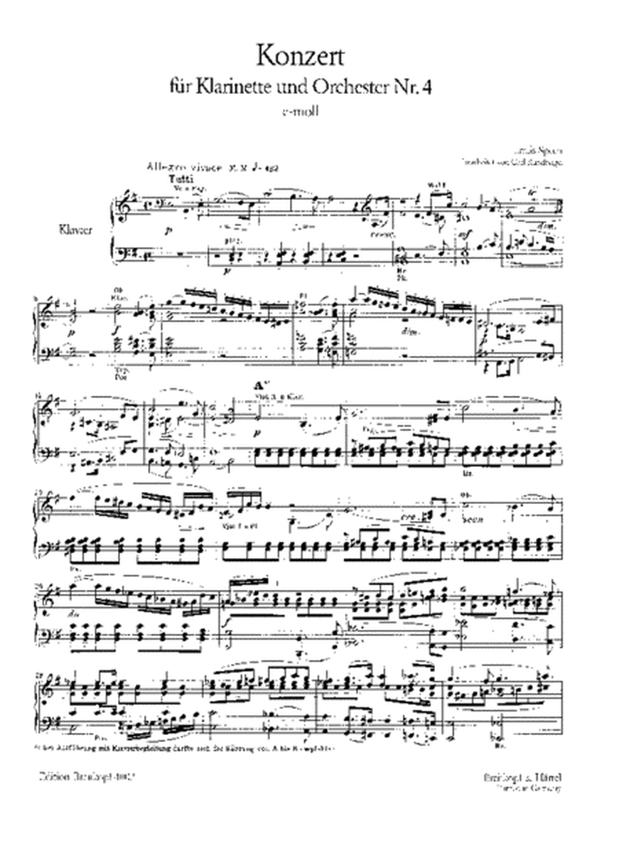 Clarinet Concerto No. 4 in E minor
