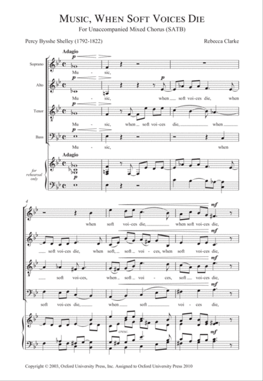 Music, when soft voices die 4-Part scores gallery preview page 3