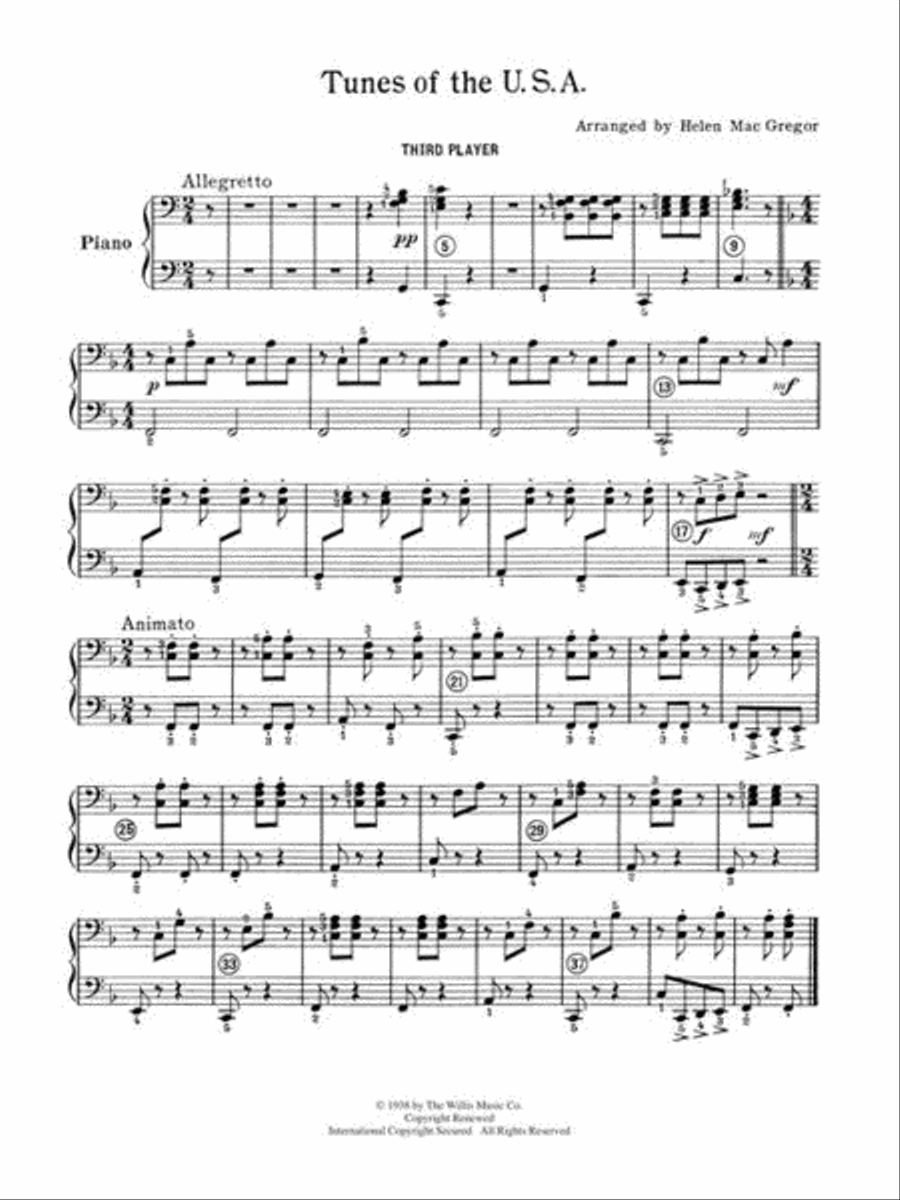 Tunes of the U.S.A. Piano scores gallery preview page 3