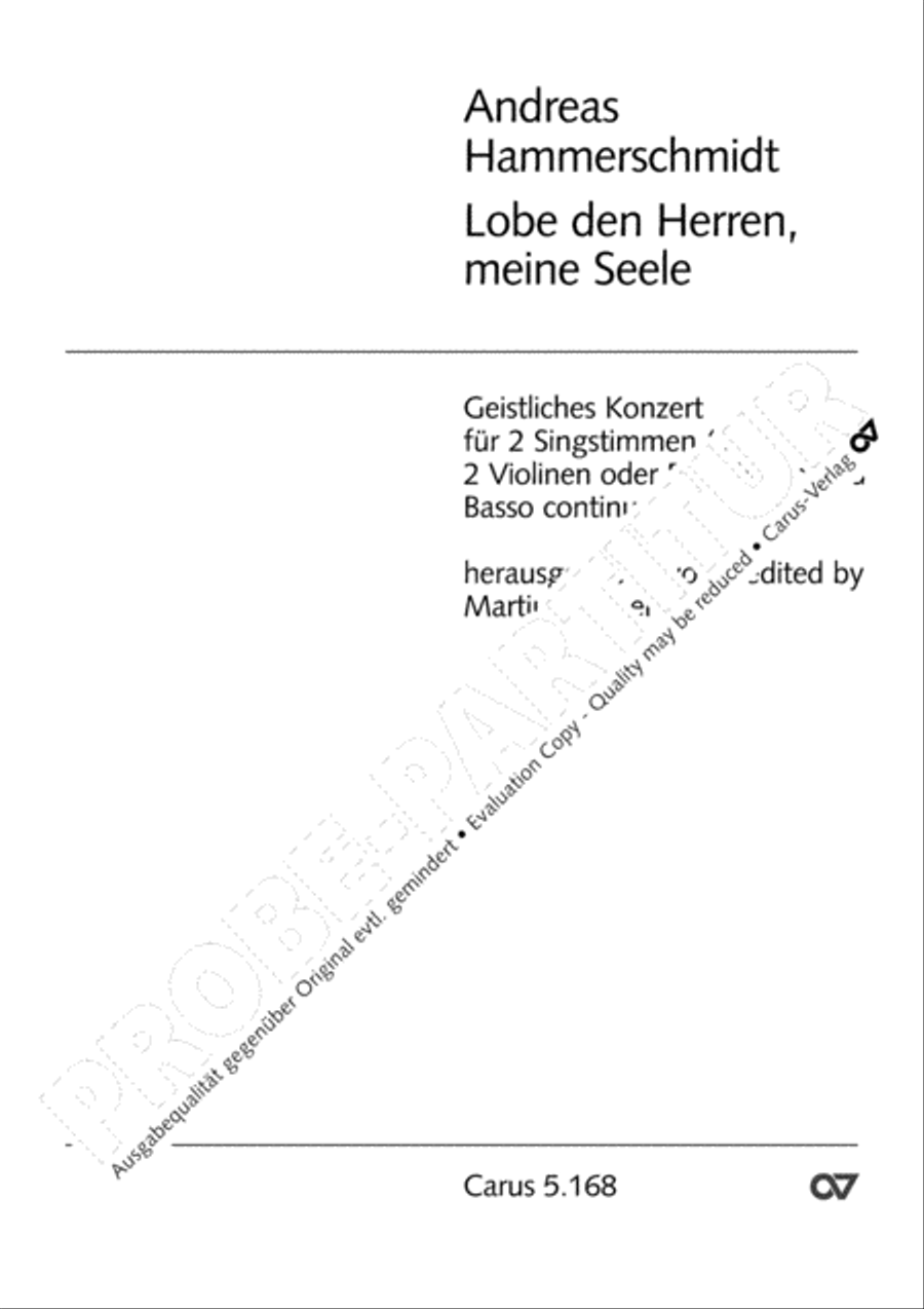 Praise the Almighty, O my spirit (Lobe den Herren, meine Seele) SA scores gallery preview page 2