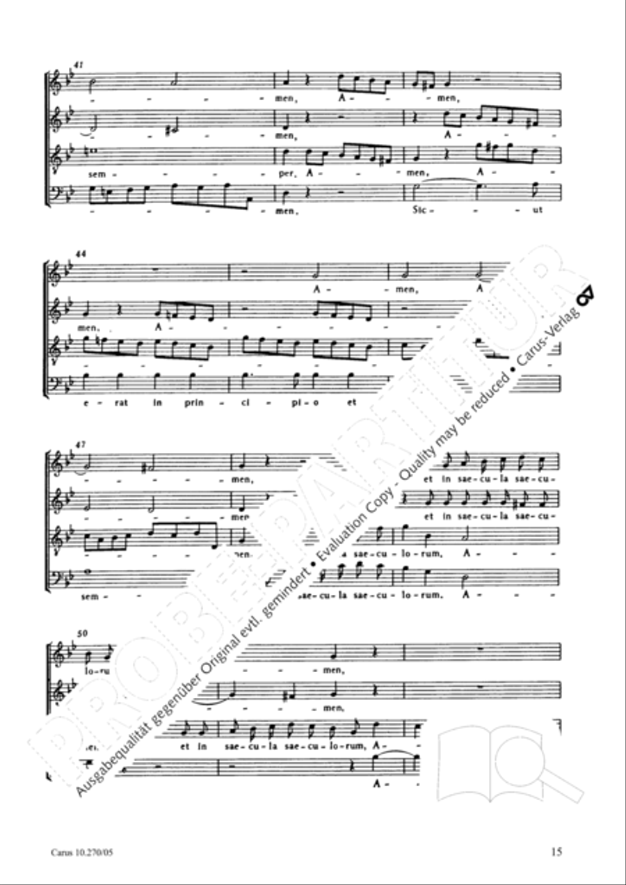 Magnificat in B flat major 4-Part scores gallery preview page 16