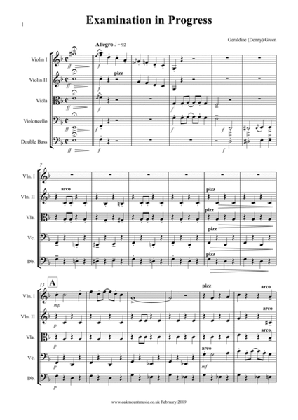 Examination In Progress (Standard Arrangement) Chamber Music - Digital Sheet Music