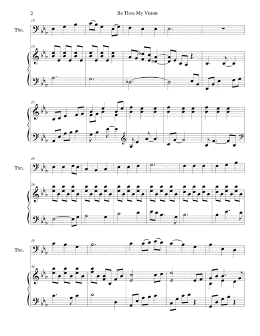 Be Thou My Vision (trombone/piano), arr. Brenda Portman Be Thou My Vision (trombone/piano), arr. Brenda Portman Piano scores gallery preview page 2
