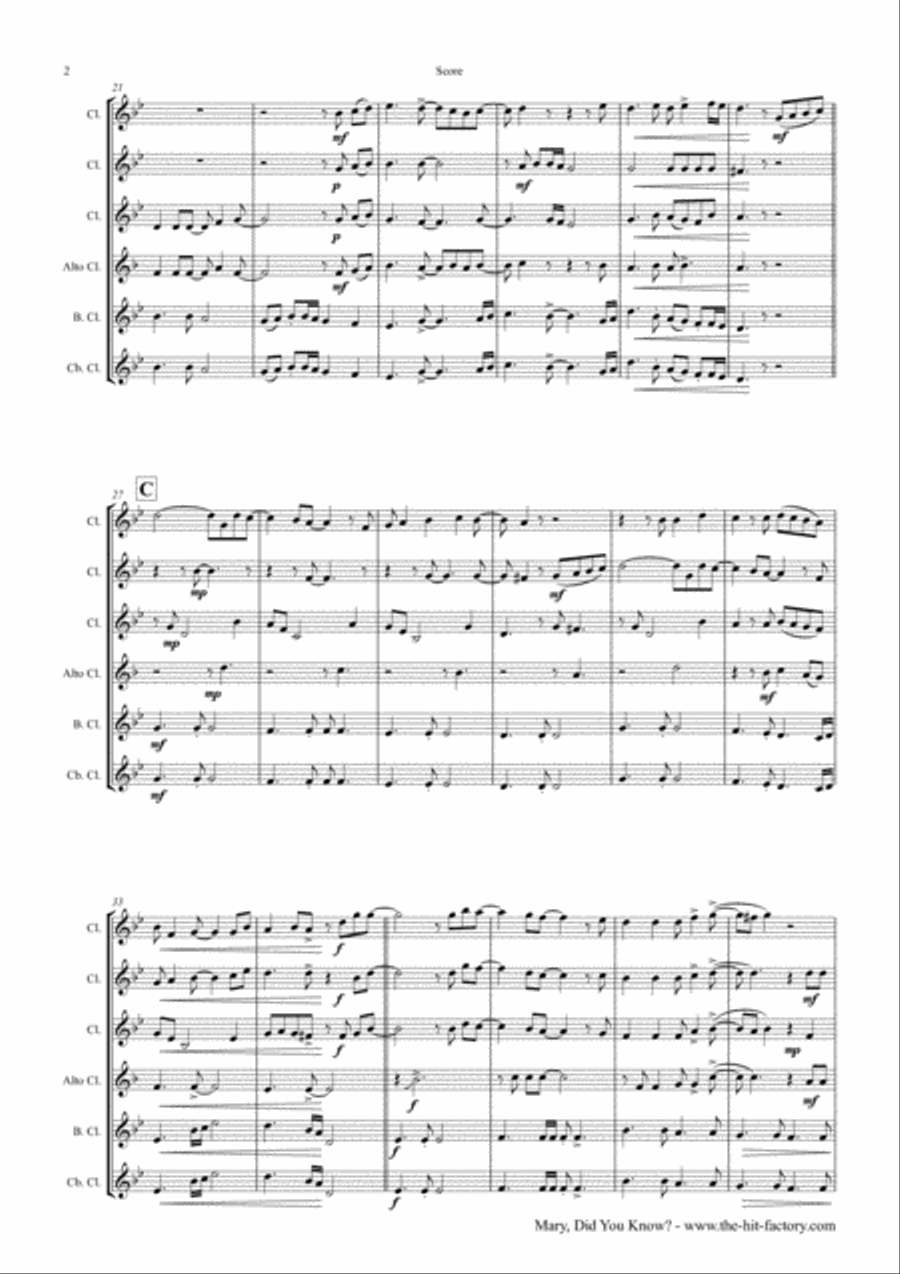 Mary, Did You Know? Woodwind Ensemble scores gallery preview page 2