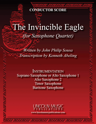 Book cover for March - The Invincible Eagle (for Saxophone Quartet SATB or AATB)