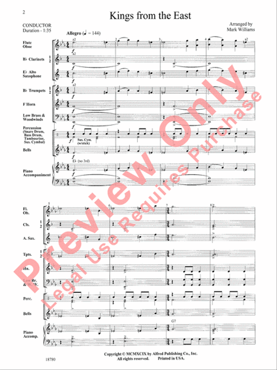 Kings from the East Concert Band scores gallery preview page 3