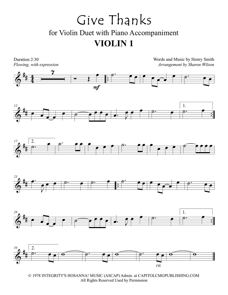 Give Thanks Flute scores gallery preview page 1