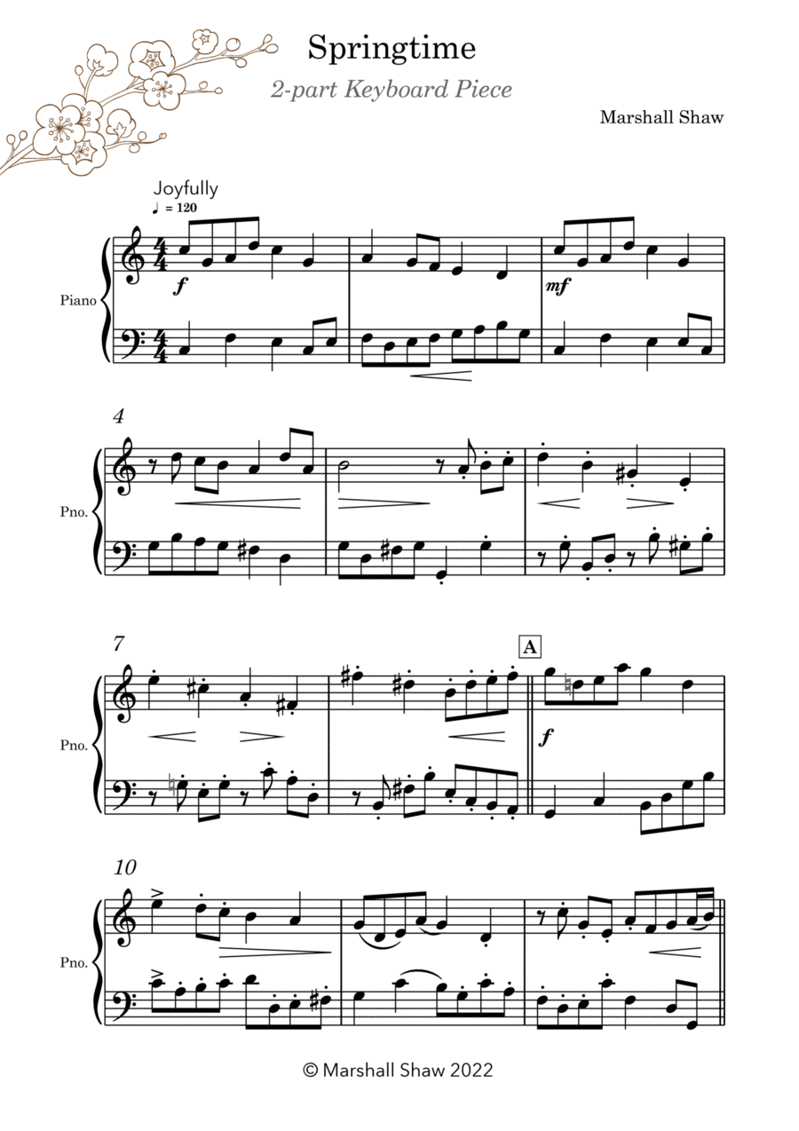 Springtime Piano Solo scores gallery preview page 1