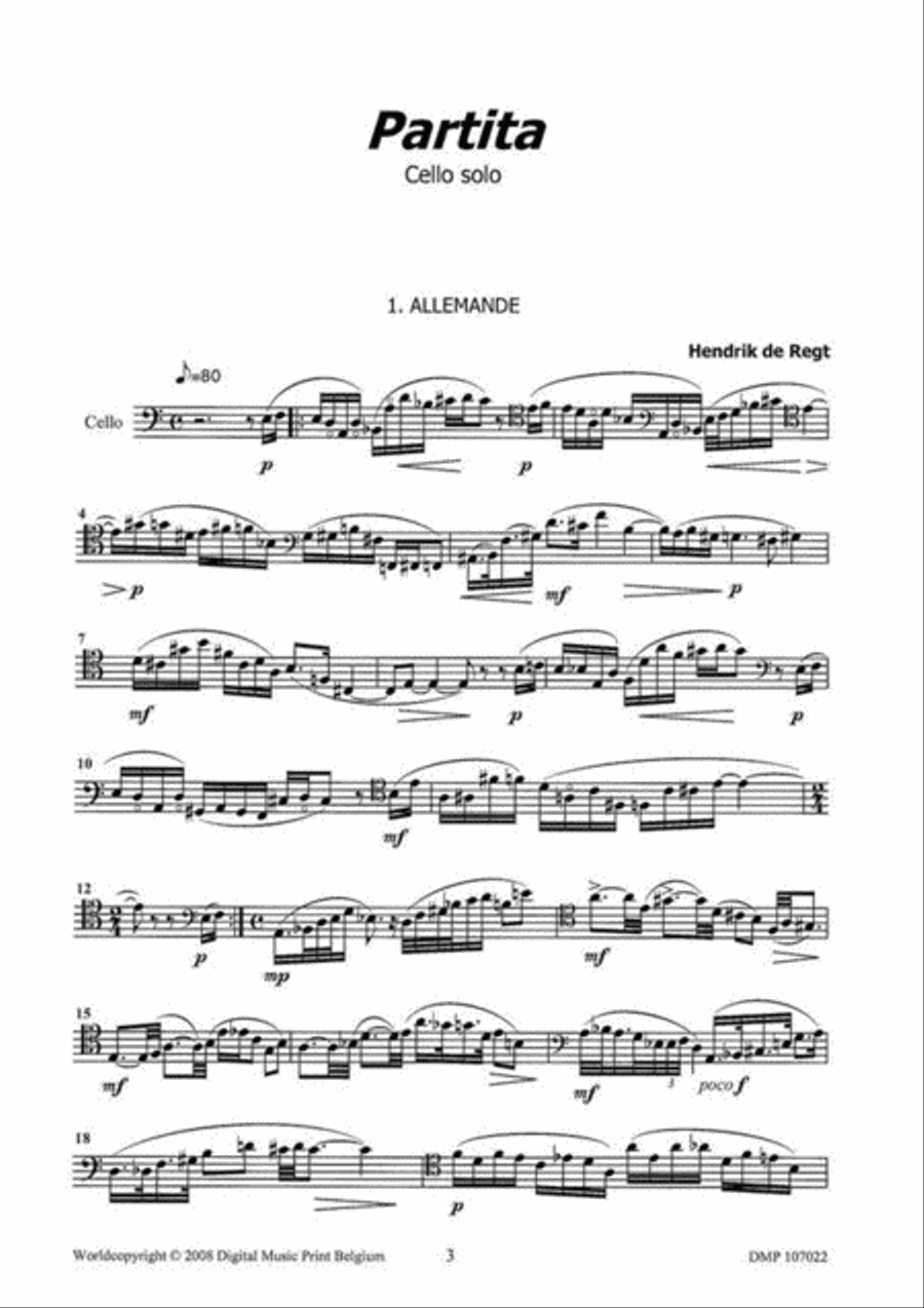 Partita Partita Cello scores gallery preview page 2