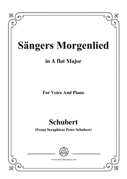 Schubert-Sängers Morgenlied(The Minstrel's Morning Song),D.163,in A flat Major,for Voice&Piano image number null