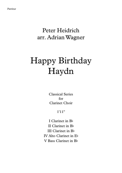 "Happy Birthday Haydn" Clarinet Choir arr. Adrian Wagner image number null
