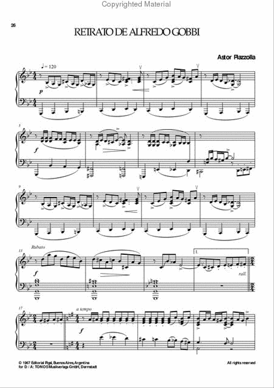 Tango Nuevo for piano solo 2