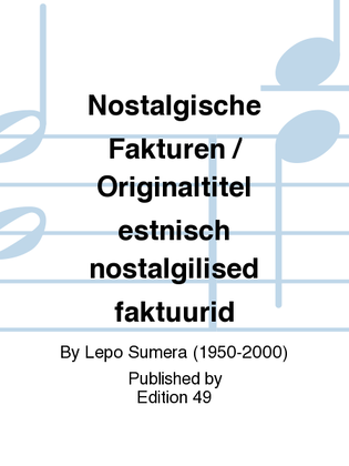 Book cover for Nostalgische Fakturen / Originaltitel estnisch nostalgilised faktuurid