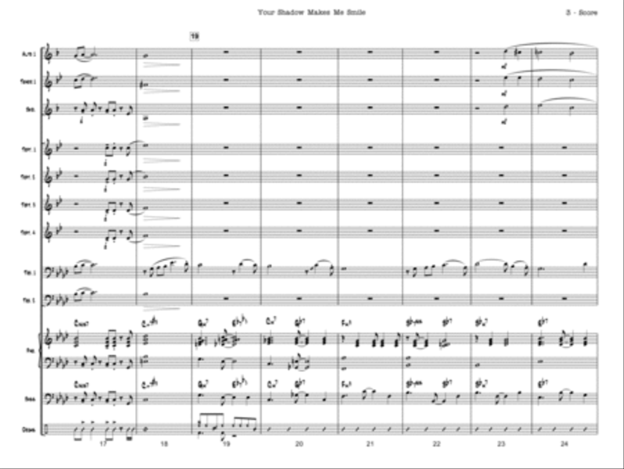 Your Shadow Makes Me Smile (Trombone feature with Small Jazz Ensemble 3-3-2-3) Jazz Ensemble scores gallery preview page 4