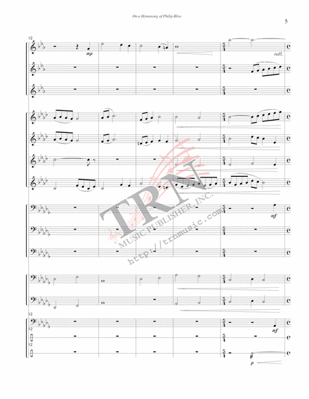 On a Hymnsong of Philip Bliss (Brass Choir) by David Holsinger Set of Parts - Sheet Music