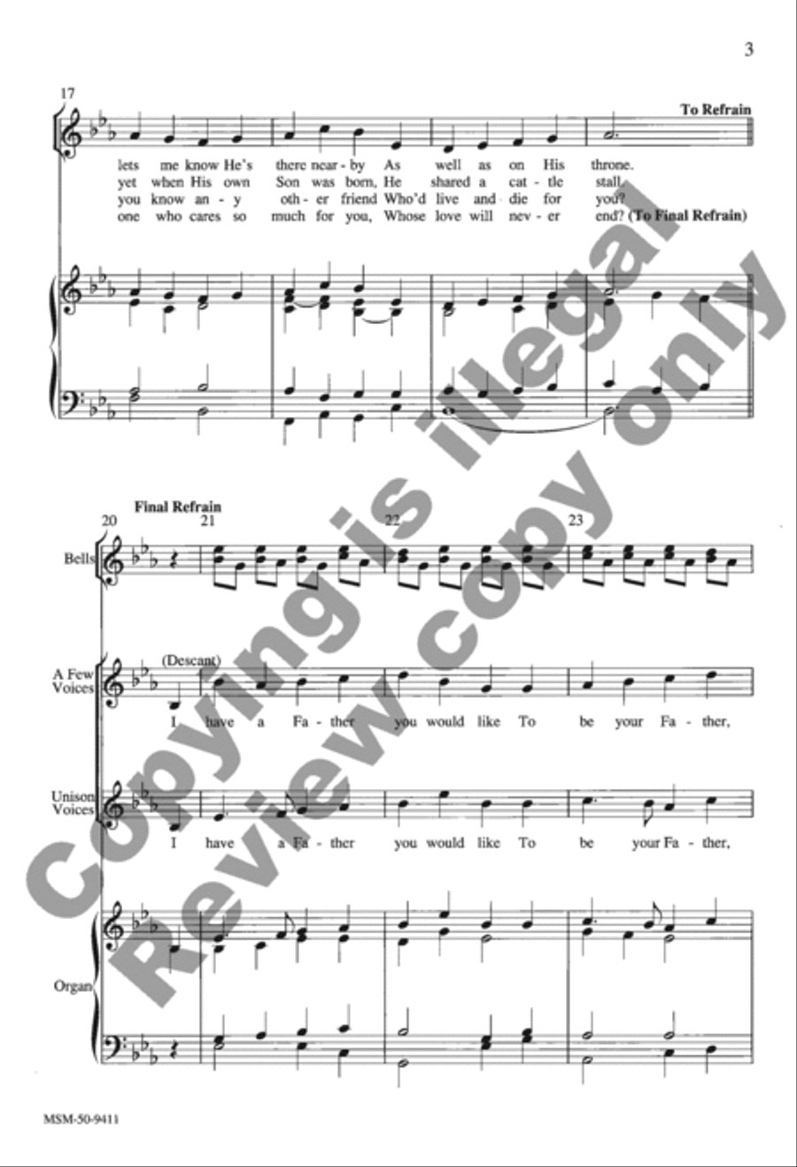 I Have a Father You Would Like Unison Choir scores gallery preview page 4