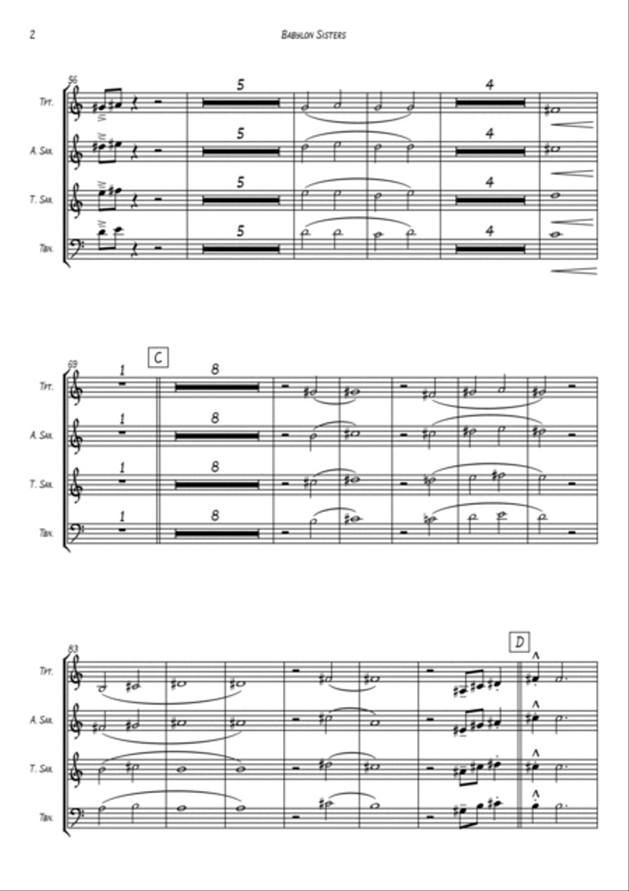 Babylon Sisters Tenor Saxophone scores gallery preview page 2
