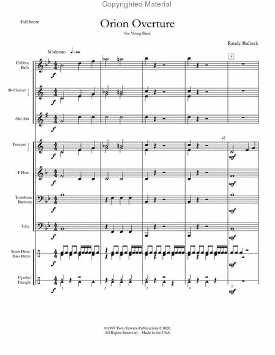 Orion Overture Concert Band scores gallery preview page 4