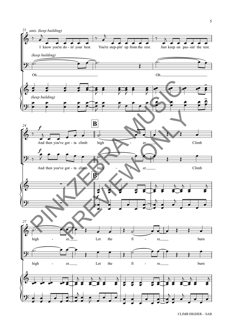 Climb Higher (SAB) 3-Part scores gallery preview page 6
