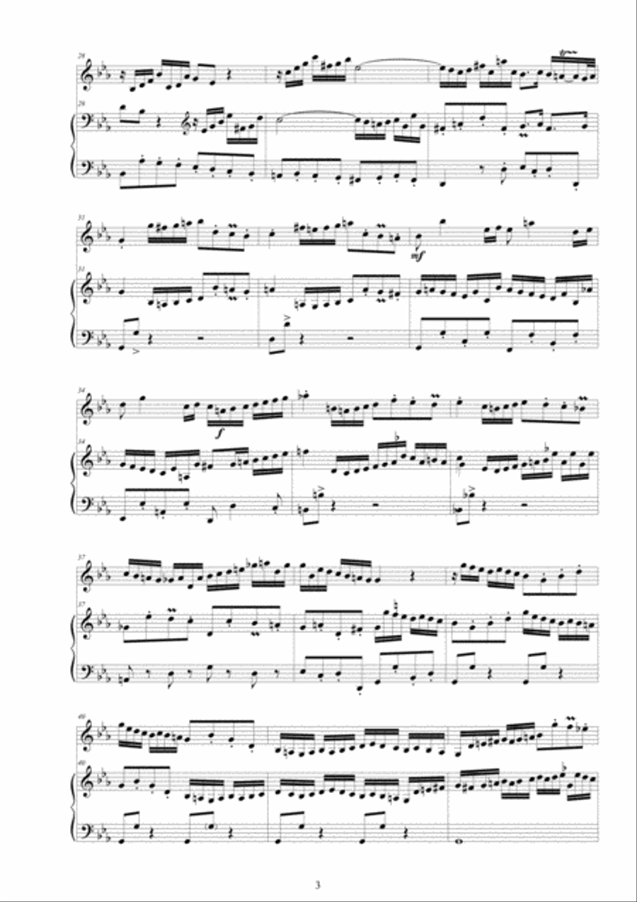 Bach - Violin Sonata No.2 in C minor BWV 526 for Violin and Harpsichord (or Piano) String Duet scores gallery preview page 3