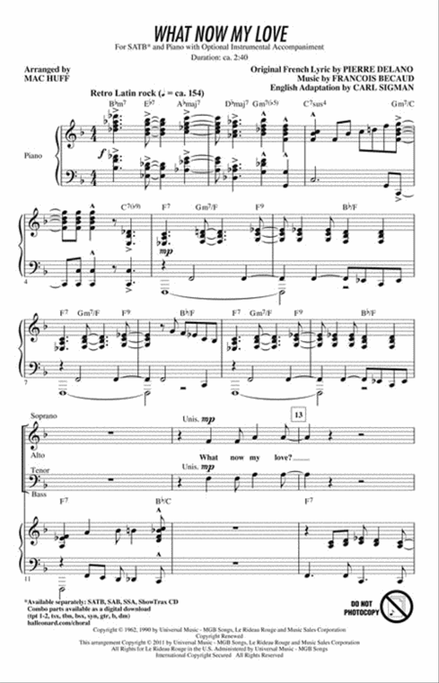 What Now My Love 4-Part scores gallery preview page 2