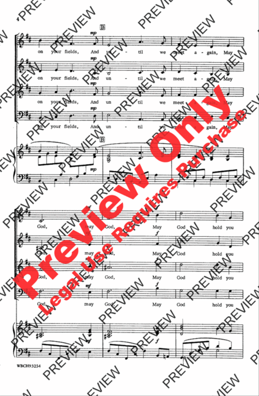 Old Irish Blessing 4-Part scores gallery preview page 4