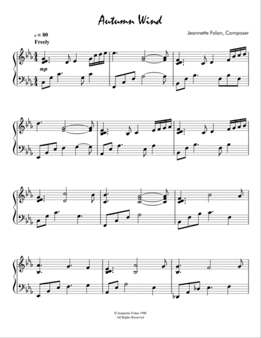 Autumn Wind Piano Method scores gallery preview page 1