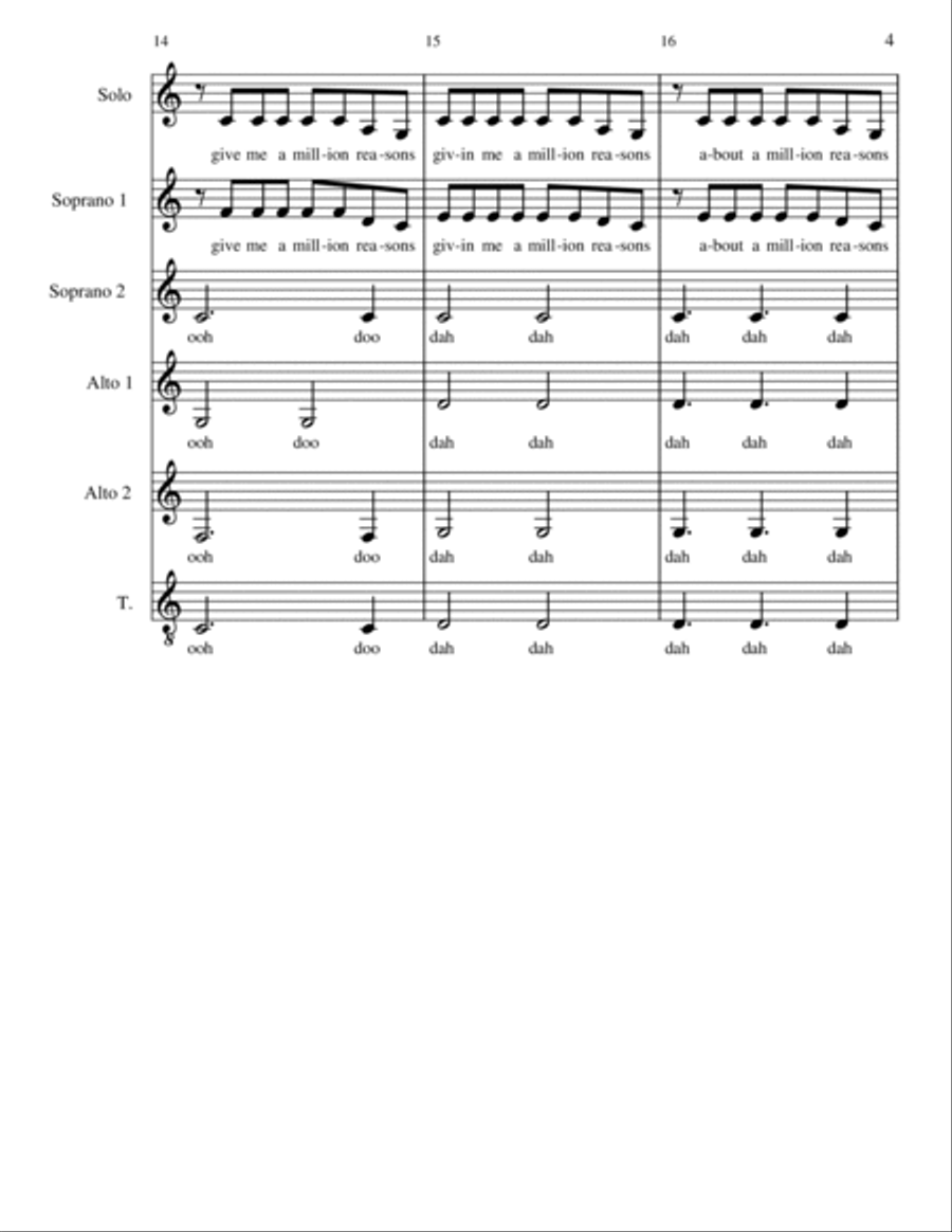 Million Reasons A Cappella scores gallery preview page 4