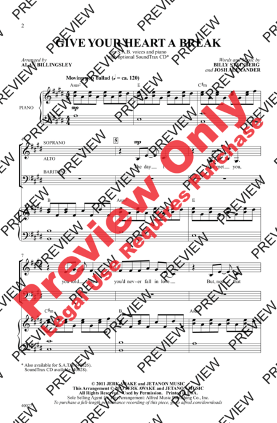 Give Your Heart a Break 3-Part scores gallery preview page 2