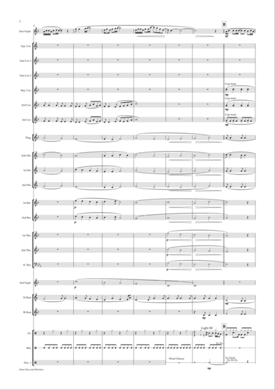 Rainy Days And Mondays Brass Band scores gallery preview page 2