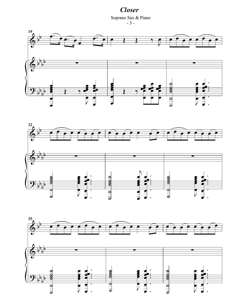 Closer Soprano Saxophone scores gallery preview page 3