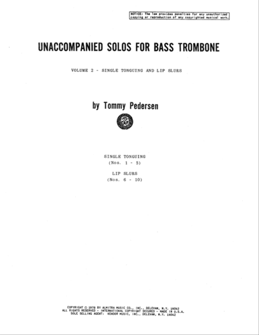 Unaccompanied Solos For Bass Trombone, Volume 2 Trombone scores gallery preview page 2