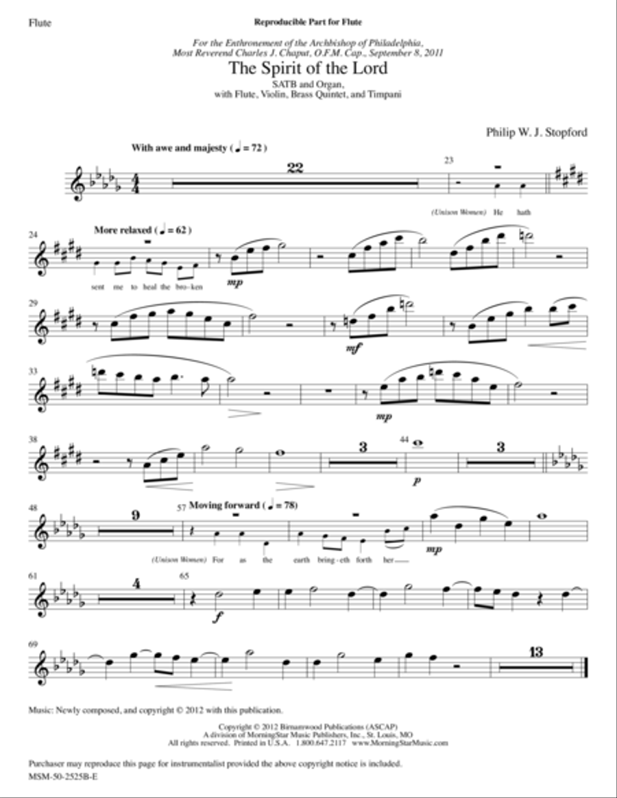 The Spirit of the Lord Choir scores gallery preview page 1