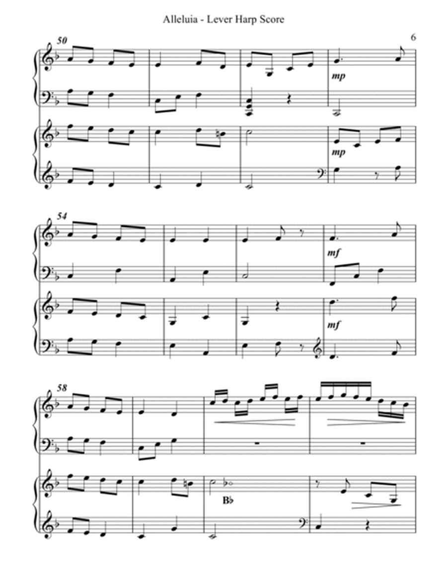 Alleluia from "Exsultate, Jubilate" K165, Lever Harp Score & Parts image number null