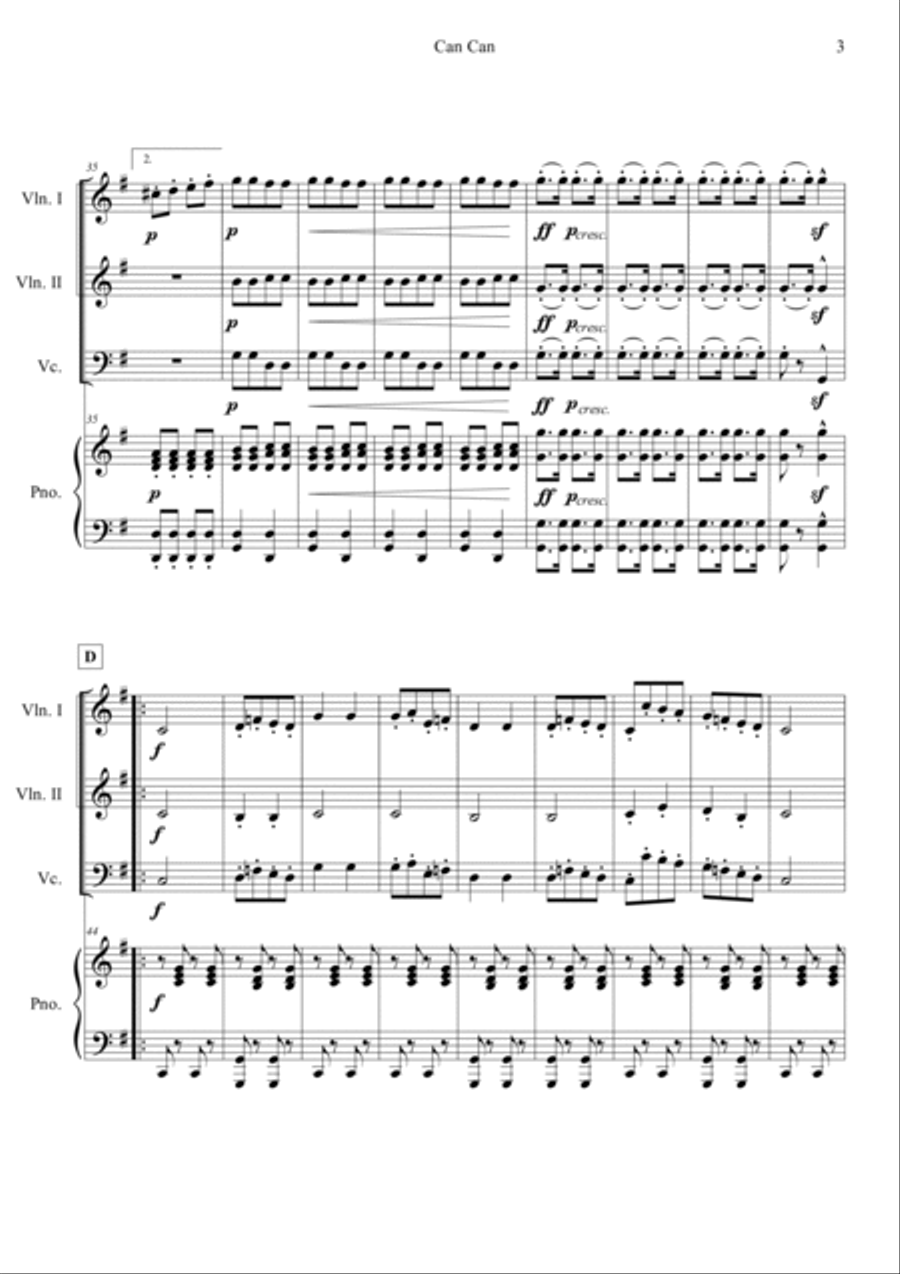 Can Can (from Orpheus in the Underworld) Piano Quartet scores gallery preview page 3