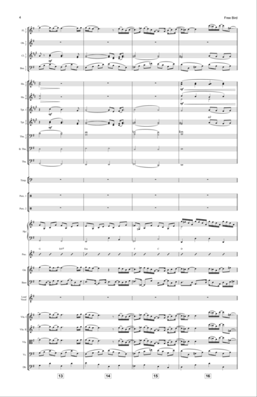 Free Bird Free Bird Full Orchestra scores gallery preview page 4