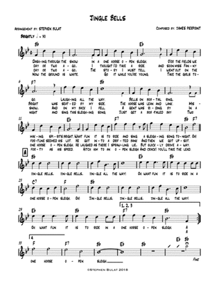 Book cover for Jingle Bells - Lead sheet (melody, lyrics & chords) in key of Bb