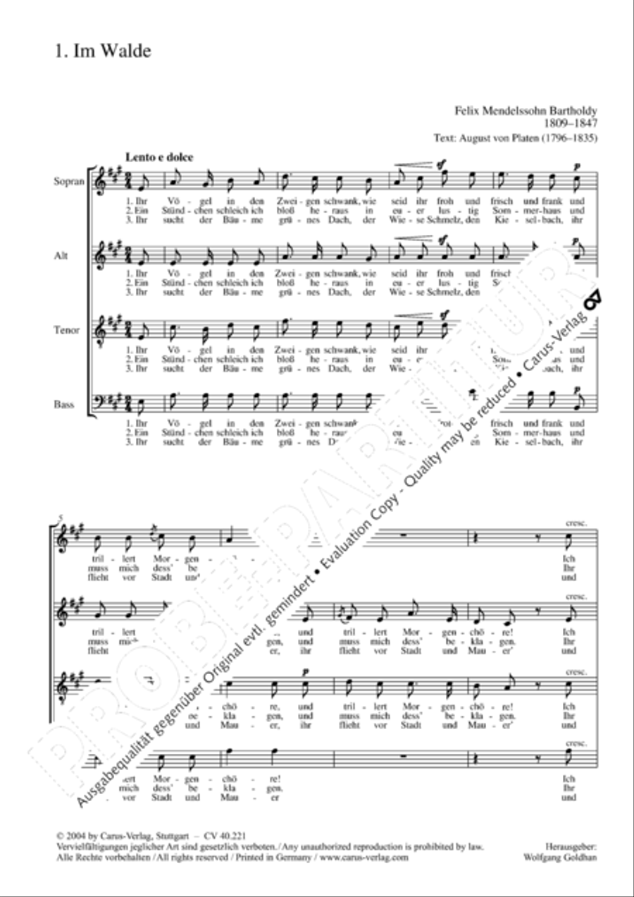 Im Freien zu singen (Heft 1) Choir scores gallery preview page 3
