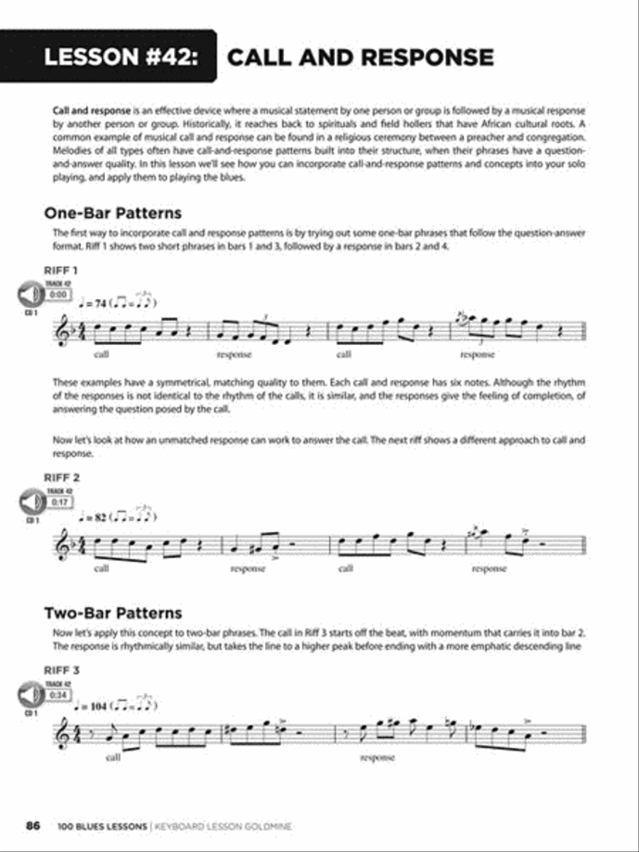 100 Blues Lessons 100 Blues Lessons Piano Method scores gallery preview page 3