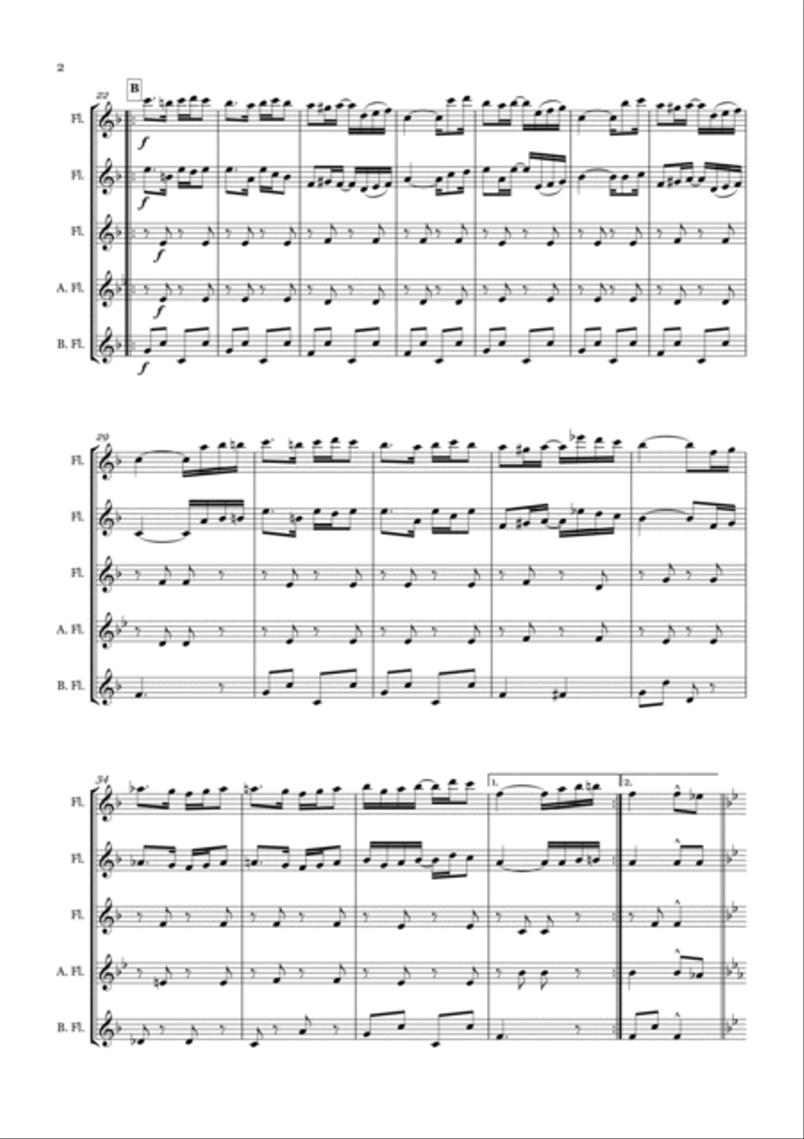 The Sycamore Rag for Flute Choir or Quintet Flute Choir scores gallery preview page 2