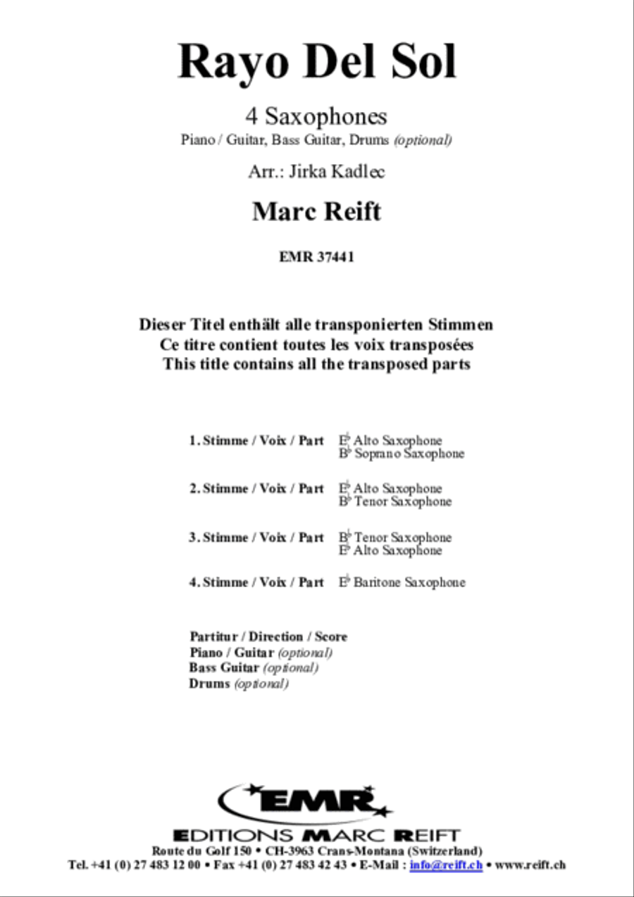 Rayo Del Sol Saxophone Ensemble scores gallery preview page 2