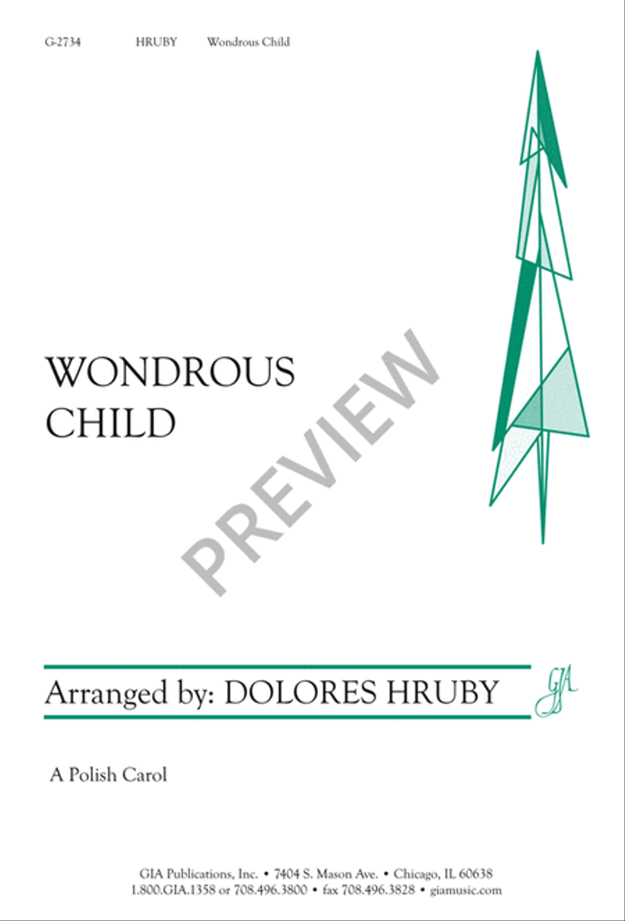 Wondrous Child Unison Choir scores gallery preview page 2